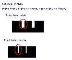 "Light bars" is shorthand for the amount of light showing between the front and rear sights when properly aligned.  Wide light bars mean sights are faster to pick up and align, while narrow light bars
