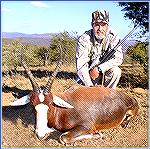 Blesbok killed by Tony Mandile in June 2003 on a 10-day hunting trip with John X Safaris in South Africa.Tony's BlesbokTM