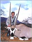 Gemsbok with 39" horns killed by Tony Mandile in June 2003 on a 10-day hunting trip with John X Safaris in South Africa.  

Tony's Gemsbok 2
TM