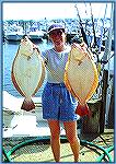 This young lady had a good day battling these two nice fluke.

Copyright 1999 by Mike Plaia. No reproduction without permission.

