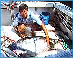 Mike Plaia Jr. with a nice bigeye tuna caught off Long Island.

Copyright 1999 by Mike Plaia. No reproduction without permission.
