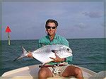 Islamorada permit with marker in background