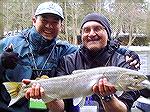 I caught this nice drop back female in the Salmon River, Almar, NY on 4/8/01. The fly was a size 12 estaz nymph.