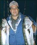 Blues off Rockport ,MA. Fun lasted for four fish and then the folks got sick of the fly rod and made us quit....oh well, fun while it lasted. We switched to our ultralights and everyone was begging us