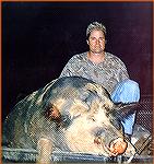 This monster wild boar was recently killed by Riley Clark on the White Oaks Plantation in Georgia. It weighed 695 incredible pounds. 