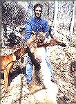 Guide Randy Epperson of RimRock Outfitters (http://www.rimrock-outfitters.com) with a mountain lion taken by Tony Mandile in the Sycamore Wilderness area of Arizona. 