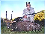 Bushbuck with 15" horns killed by Tony Mandile in June 2003 on a 10-day hunting trip with John X Safaris in South Africa.Tony's BushbuckTM