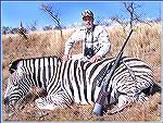 Burchell's zebra stallion killed by Tony Mandile in June 2003 on a 10-day hunting trip with John X Safaris in South Africa.Tony's Zebra 2TM