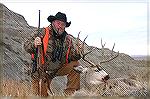 Buffalo, South Dakota, late November 2004. Mule deer in full rut. Shot this buck at 277 yards with a .270 Winchester, 130-grain Winchester power-Point factory load in a break (coulee) where he was bed