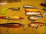 Bottom Left are Cigar type baits called High Roller made by Smithwick. The rest are varies brand Jerk Baits.