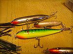 Top to bottom: Zara Spook, Tiny Spook both made by Heddon and Bagleys version of the spook.