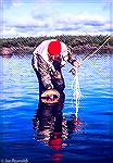 Chuck Edghill shows a brook trout caught in the Parke Lake area of the Eagle River in Labrador.