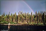 Angler after brook trout in the Parke Lake area of the Eagle River in Labrador.