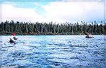 Chuck Edghill casts for brook trout in the Parke Lake area of the Eagle River in Labrador.